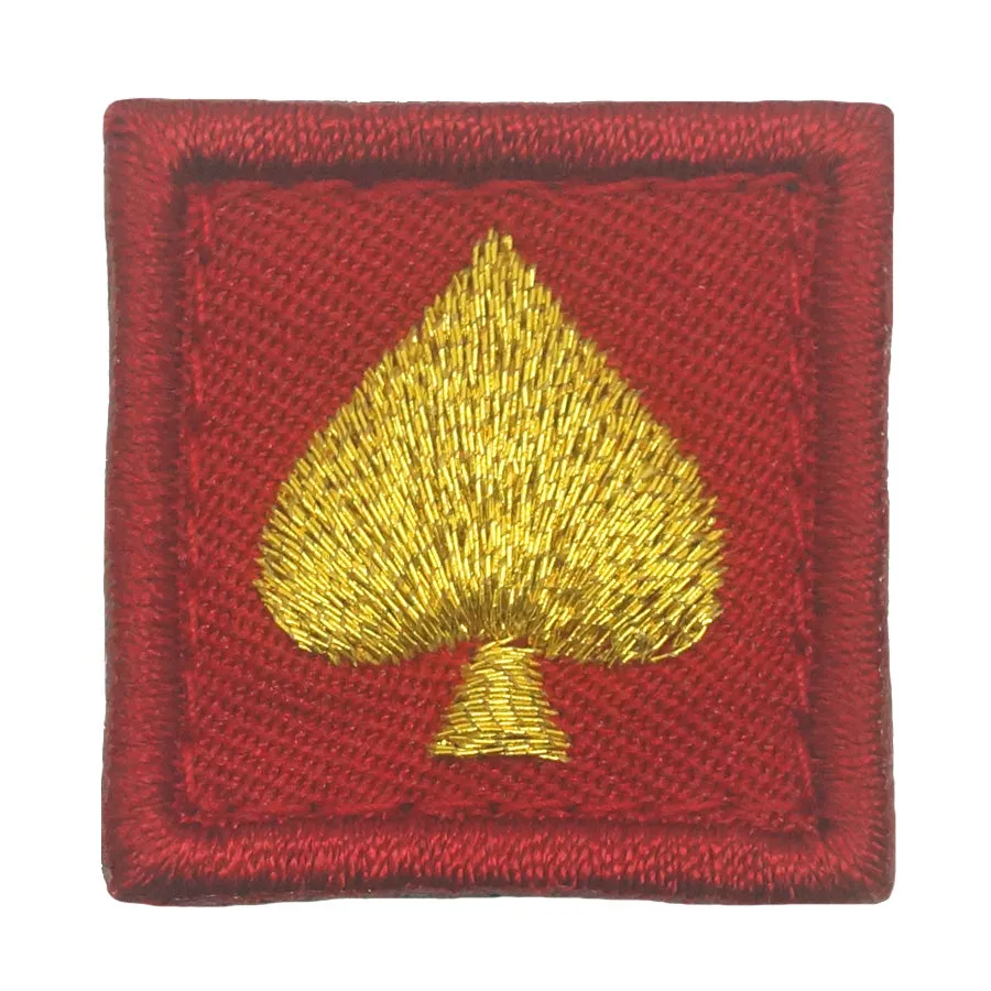 1 MINI SPADE PATCH - RED METALLIC GOLD