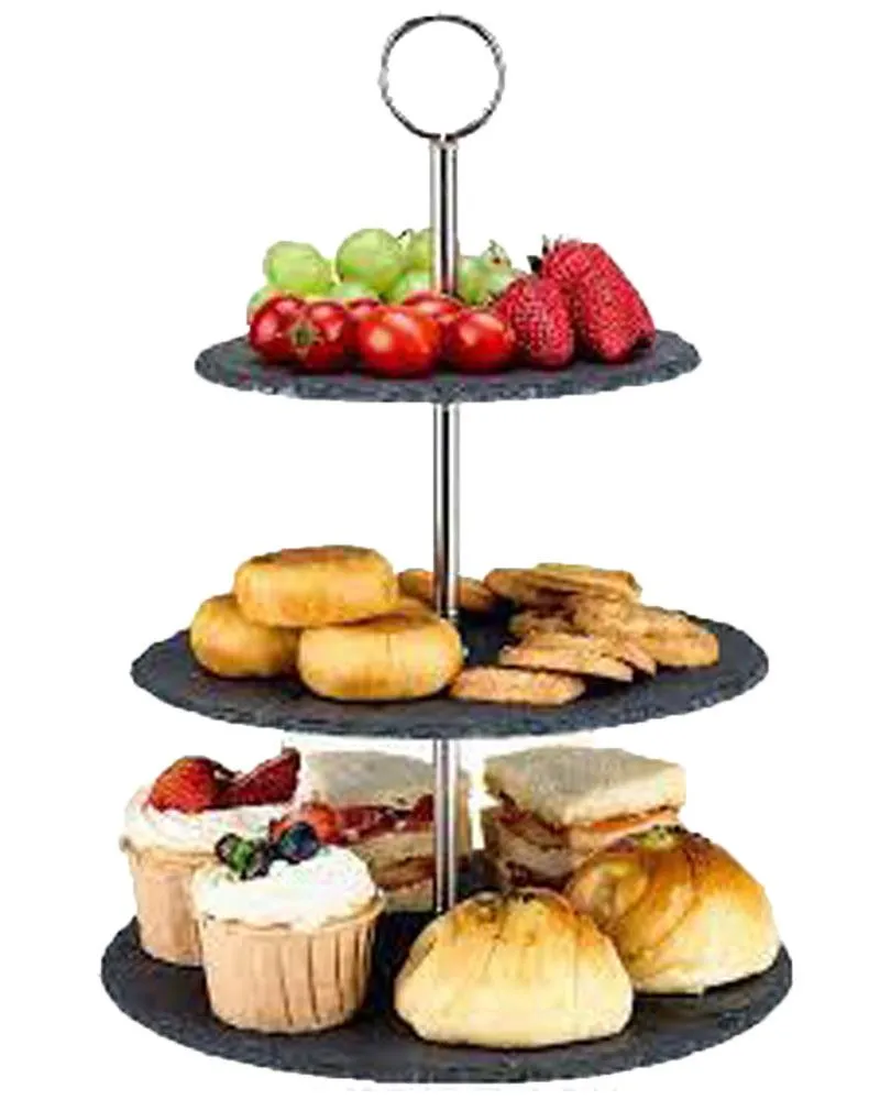 3 Tier Natural Slate Cake Stand