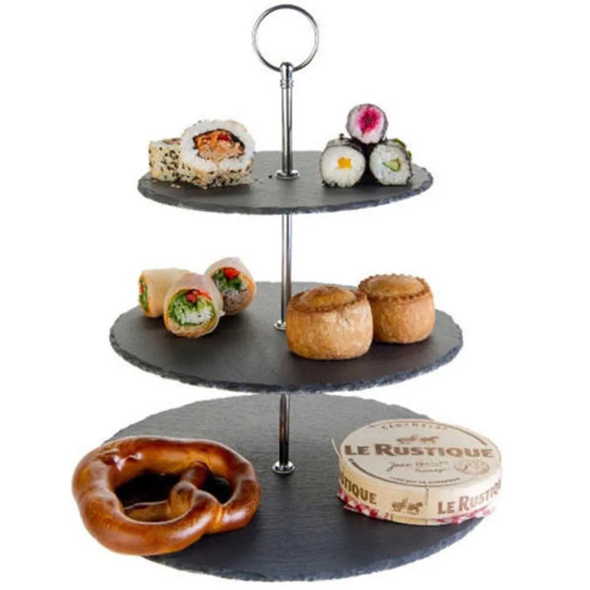 3 Tier Natural Slate Cake Stand