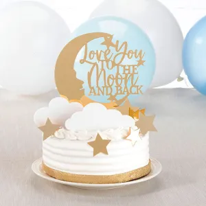 Acrylic Love You to the Moon Party Cake Pick and Decor - Discontinued