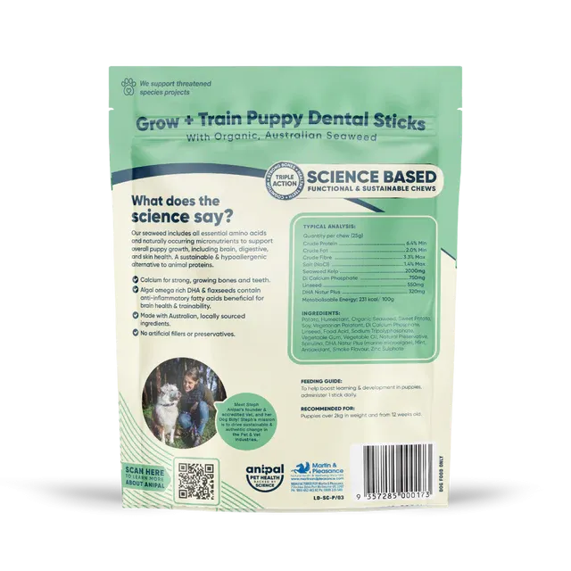 Anipal Grow and Train Puppy Dental Sticks Treat 160g