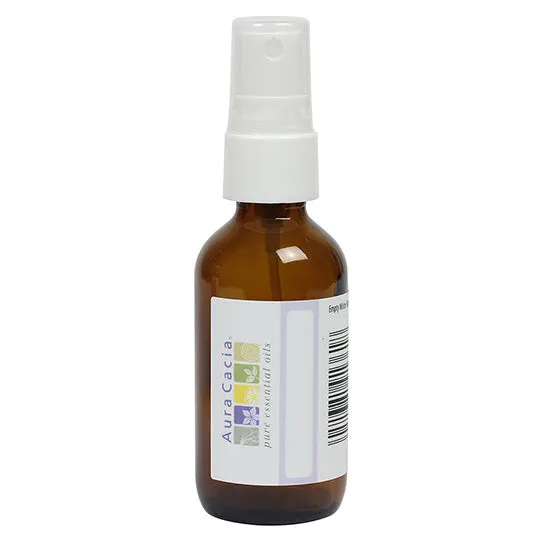 Aura Cacia Empty Glass Mister Bottle With Writable Label and Cap 2fl oz