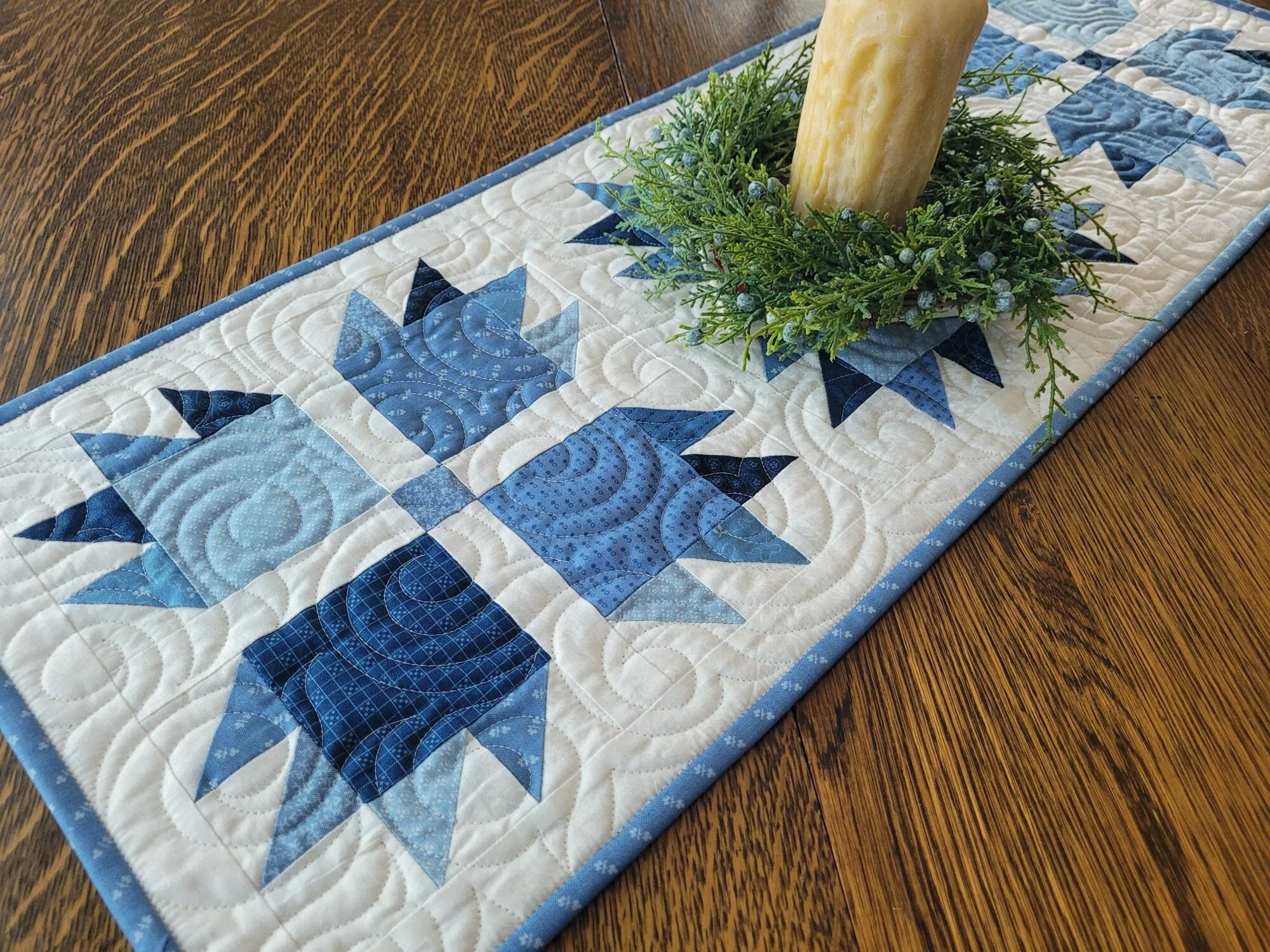 Blue Bear Paw Table Runner