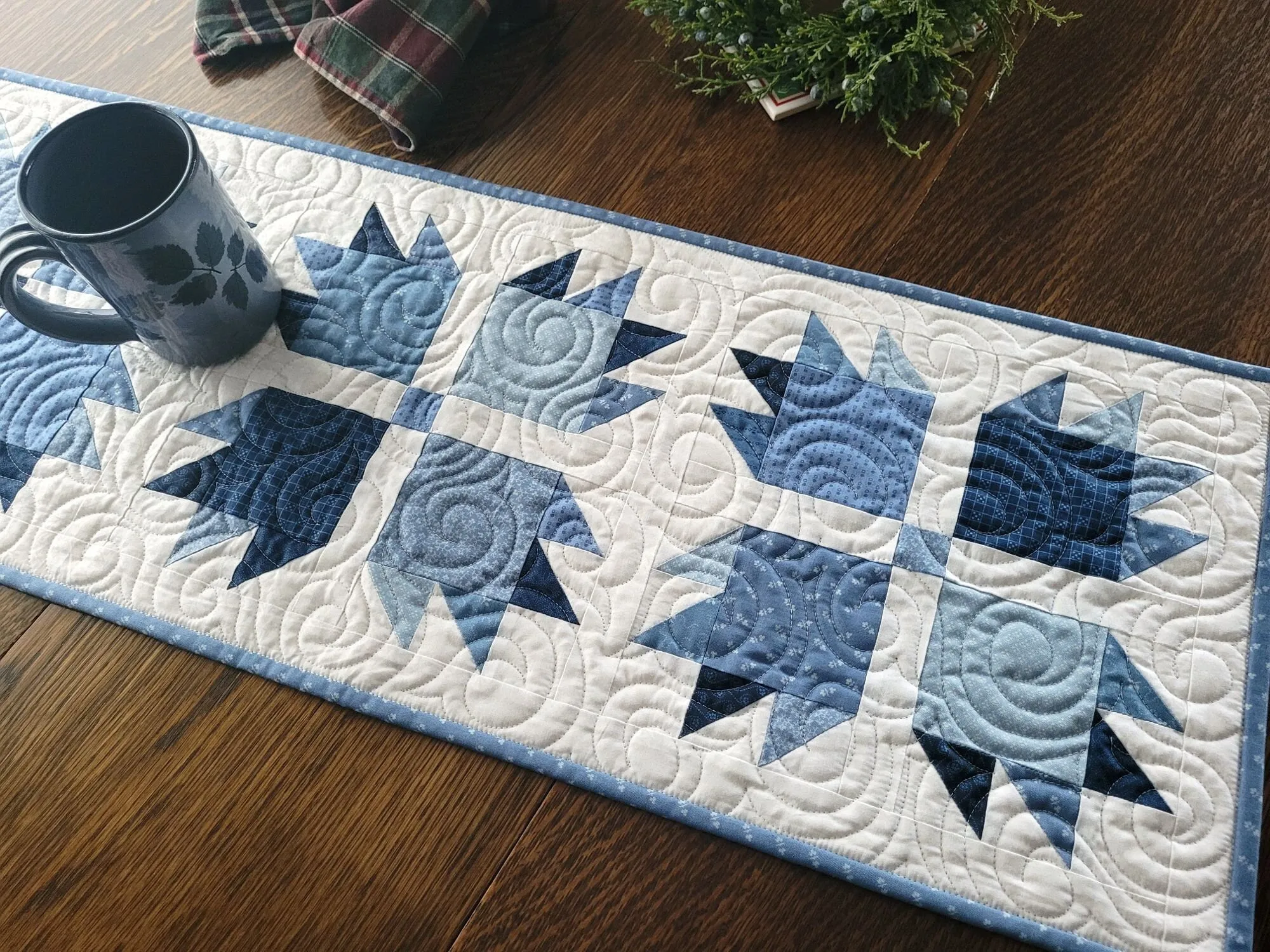 Blue Bear Paw Table Runner