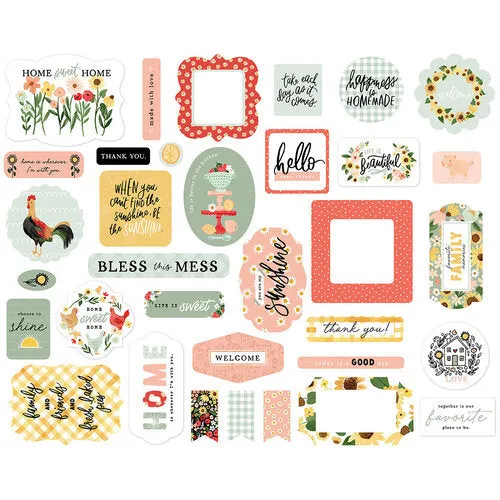 Carta Bella Cardstock Ephemera - 34 pack  Icons - Homemade*