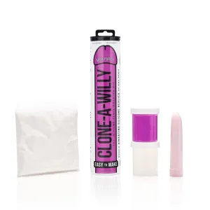 Sure! The optimized title for this product would be: DIY Vibrating Silicone Penis Clone Kit - Neon Purple