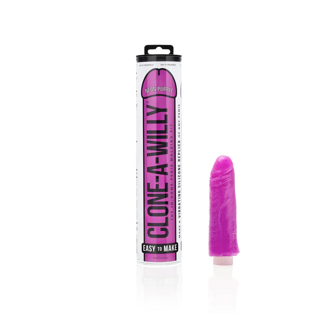 Sure! The optimized title for this product would be: DIY Vibrating Silicone Penis Clone Kit - Neon Purple