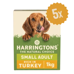 Dry Small Breed Adult Dog Food Rich in Turkey & Rice 5 x 1kg