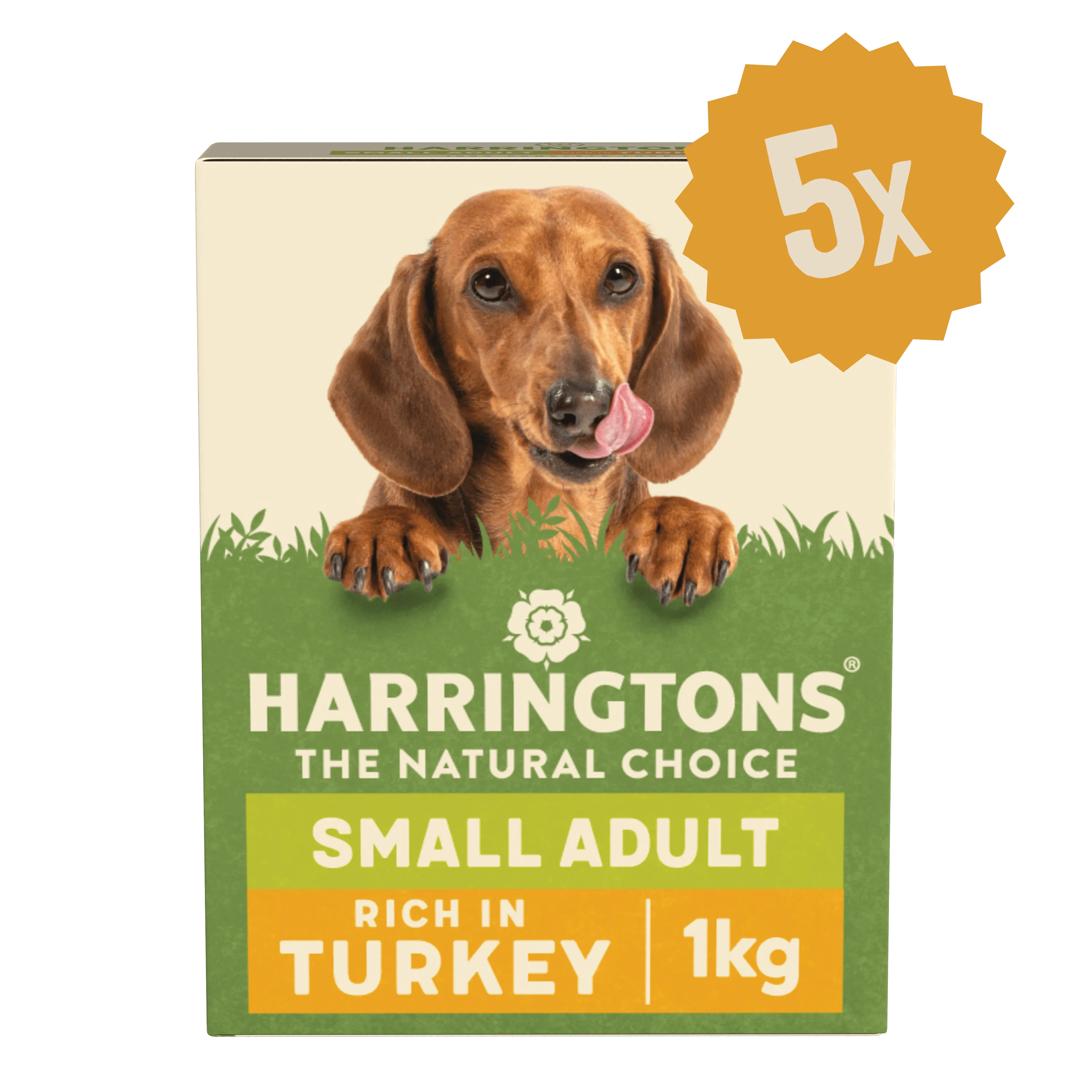 Dry Small Breed Adult Dog Food Rich in Turkey & Rice 5 x 1kg