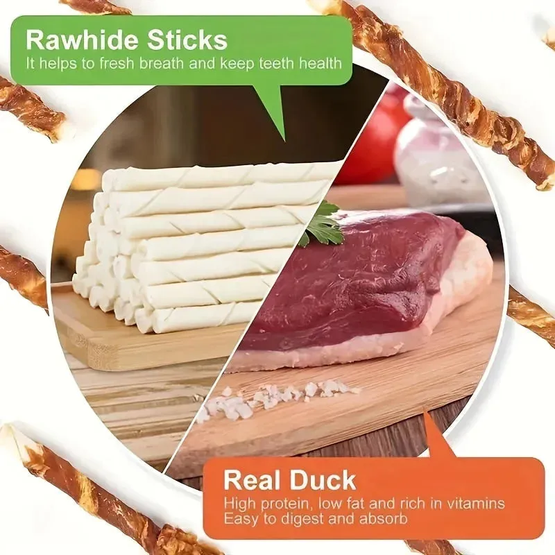 Duck Wrapped Rawhide Dog Treats - Real Duck, For All Dog Sizes