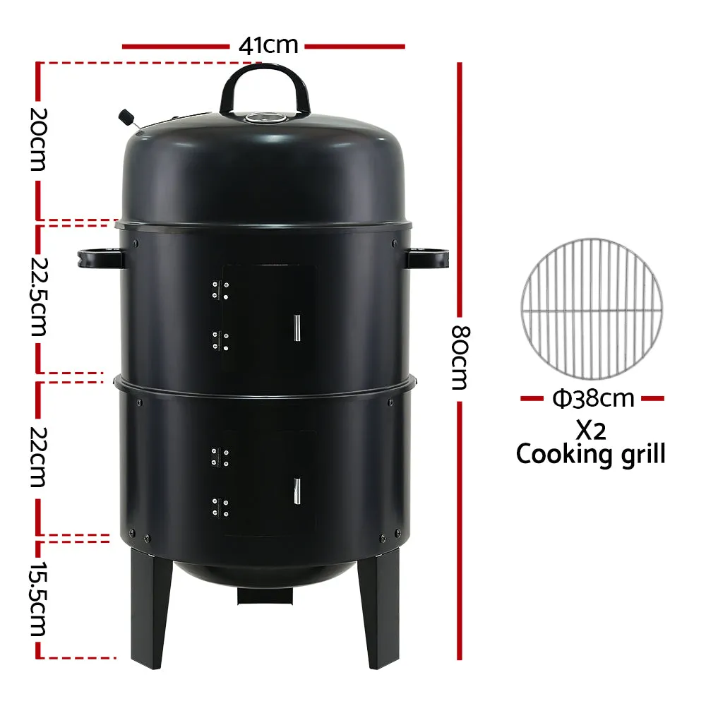 Fathers Day gift- the ultimate BBQ 3-in-1 Charcoal BBQ Smoker - Black