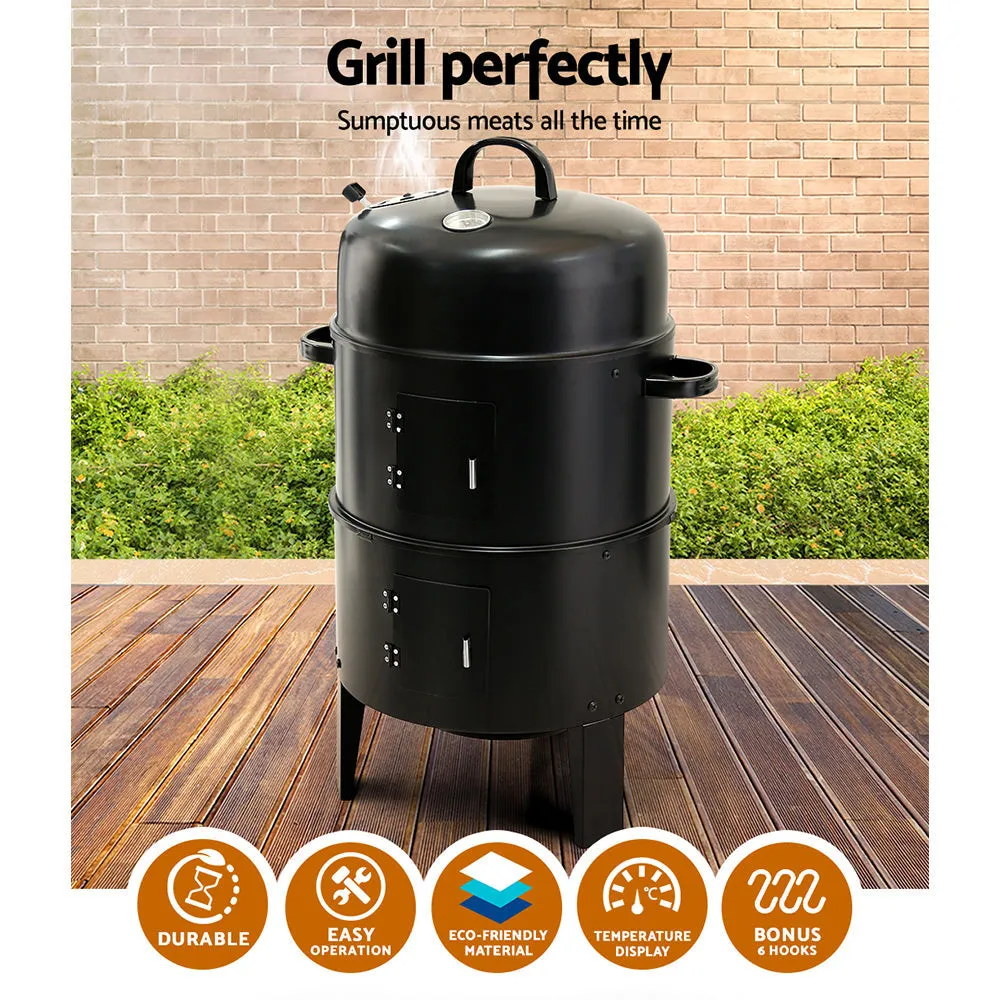 Fathers Day gift- the ultimate BBQ 3-in-1 Charcoal BBQ Smoker - Black