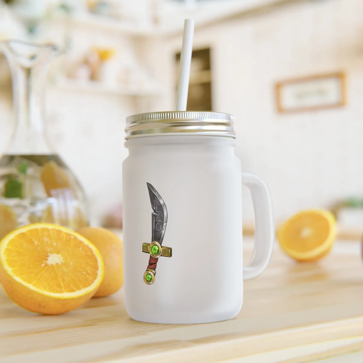 Gold Sword Mason Jar