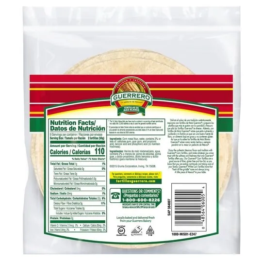 Guerrero White Corn Tortillas, 18 Count Bag