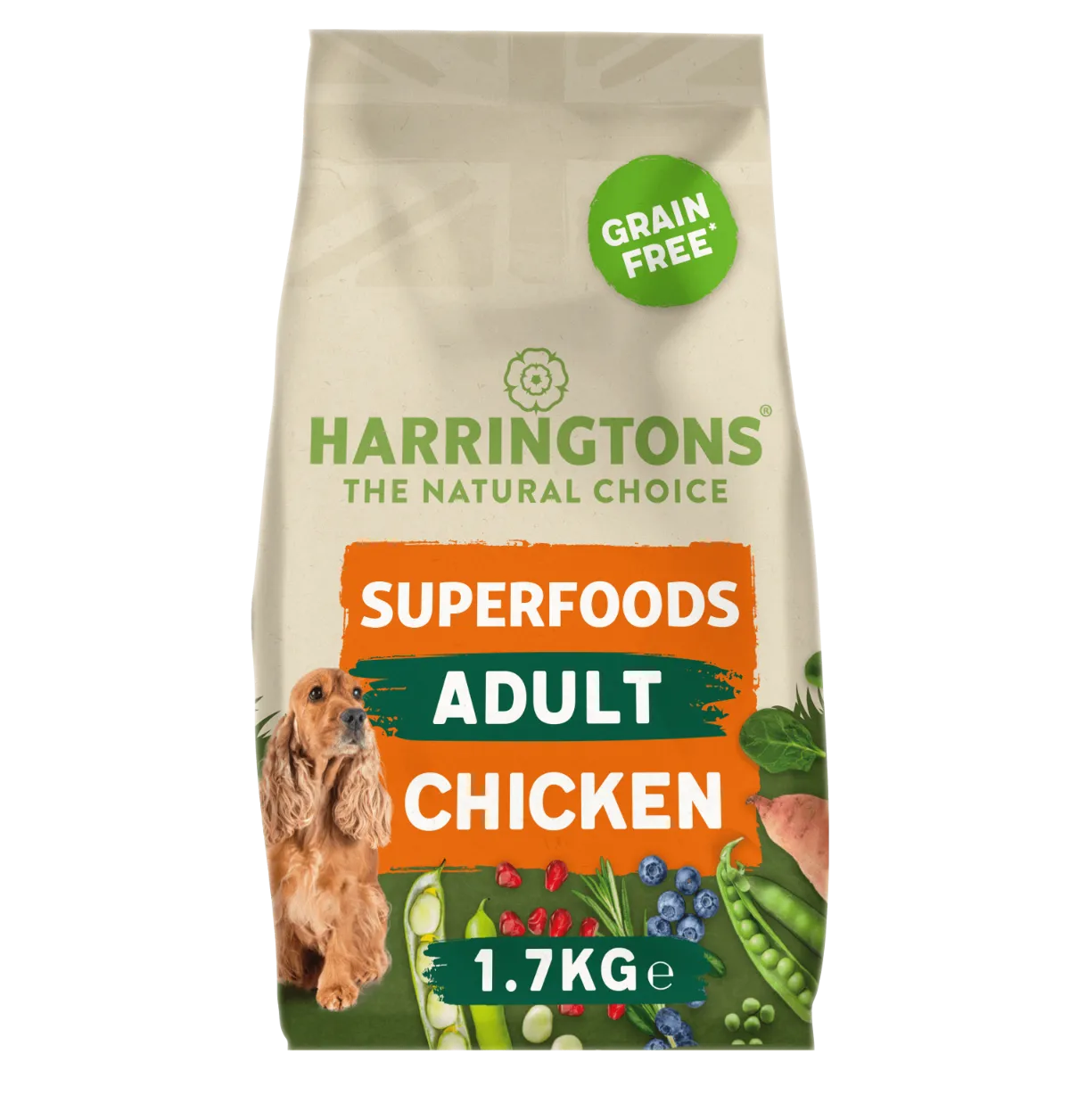 Harringtons Superfoods Grain-Free Dry Adult Dog Food Chicken & Vegetables 1.7kg