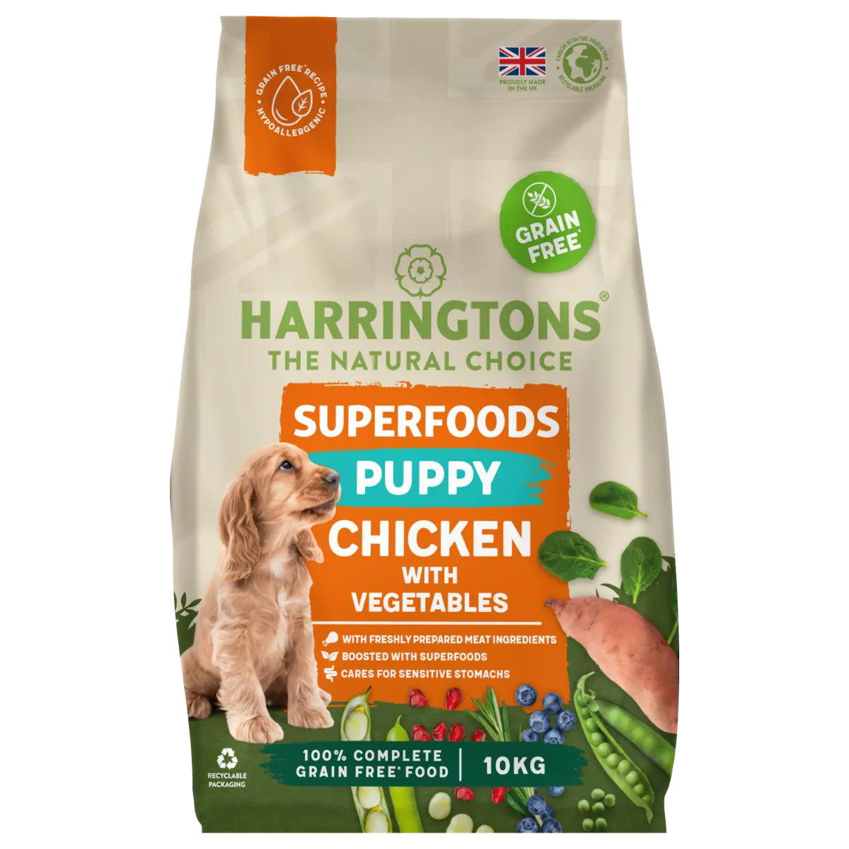 Harringtons Superfoods Grain-Free Dry Puppy Dog Food Chicken & Vegetables 10kg