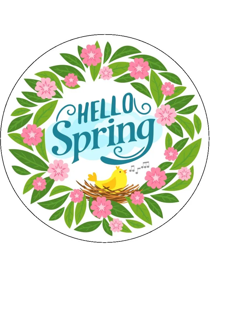 Hello Spring Cake/Cupcake Toppers