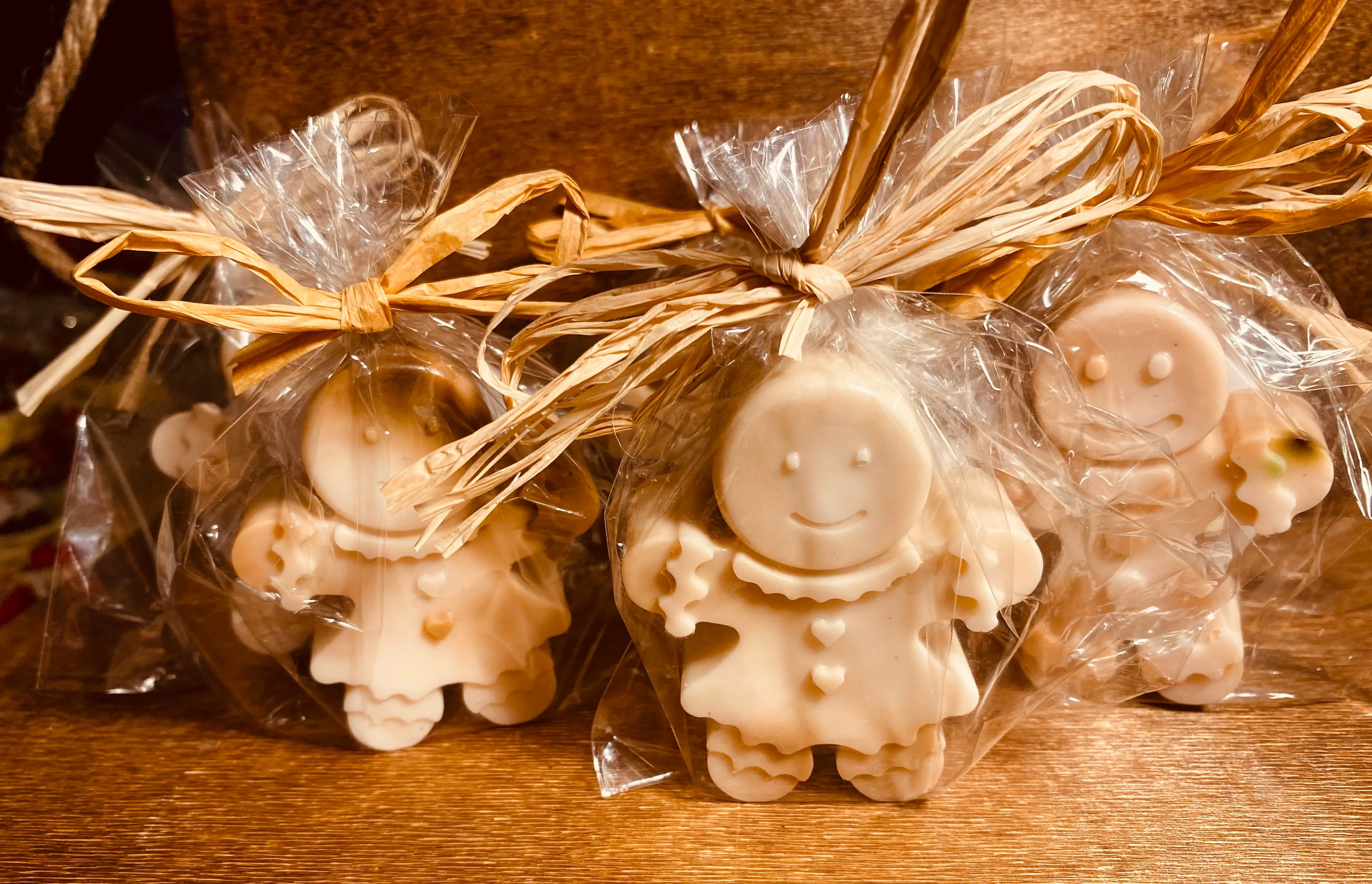 Homemade Gingerbread Boy and Girls Peppermint 3 inch Soaps