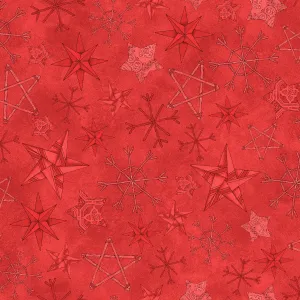 Homemade Holidays | Straw Stars - Red by Kris Lammers for Maywood Studio | MAS10556-R