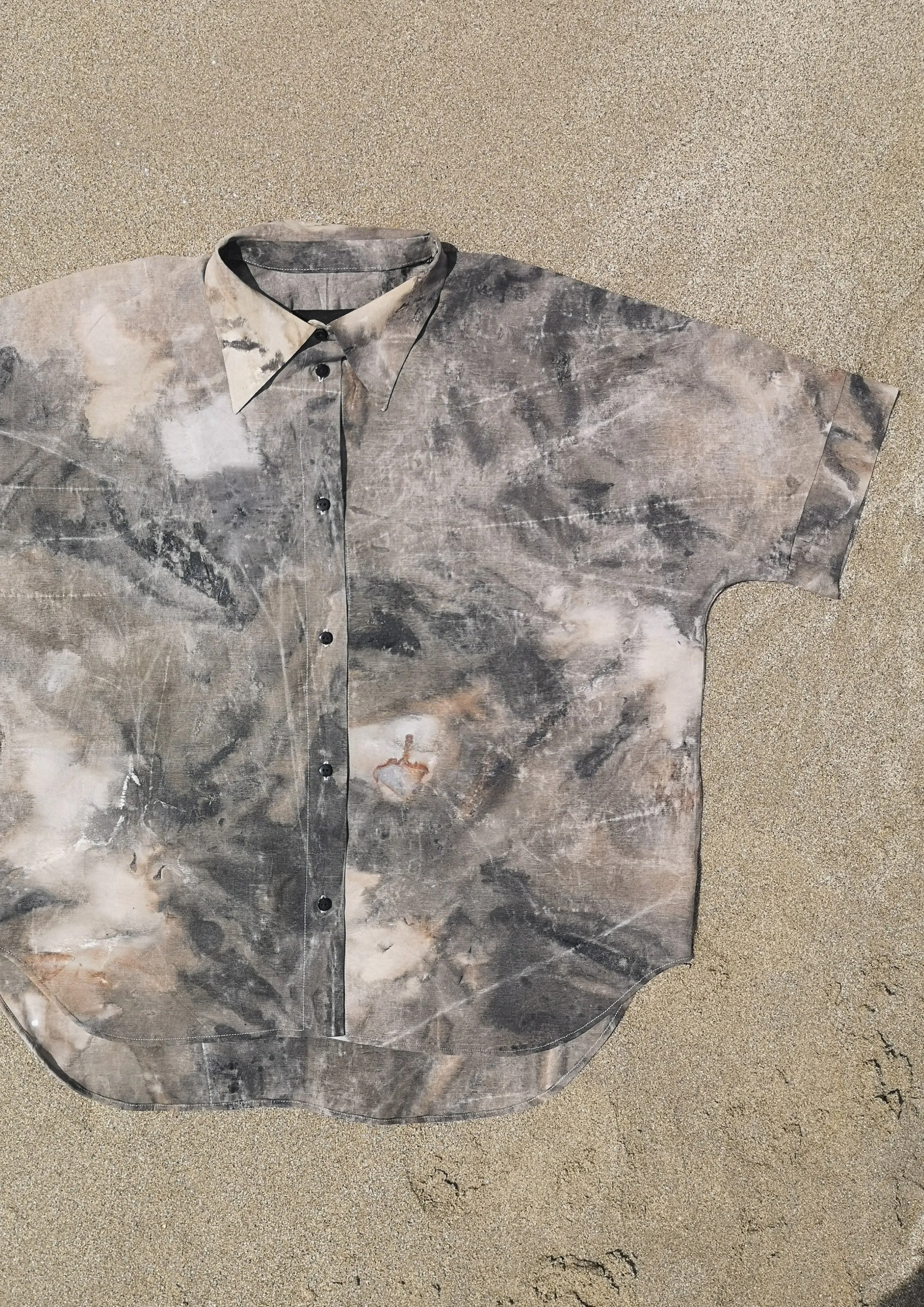 HOMEMADE - UNIQUE BLOUSE UNISEX - HAND PAINTED - brown / grey