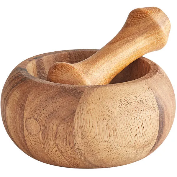 Ironwood 6" Acacia Wood Mortar and Pestle Set