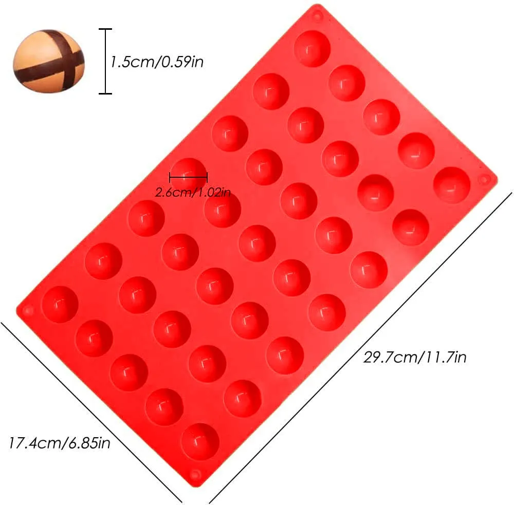 KARP 35-Cavity Round Silicone Chocolate Mold - Flexible, Easy-Release Chocolate Mold for Homemade Caramels, Jelly, Gummy, Ice Cubes, Truffles - Multicolor (1 Qty)