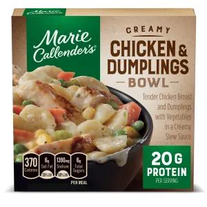 Marie Callender's Creamy Chicken & Dumplings Bowl, Frozen Meal, 12 oz (Frozen)