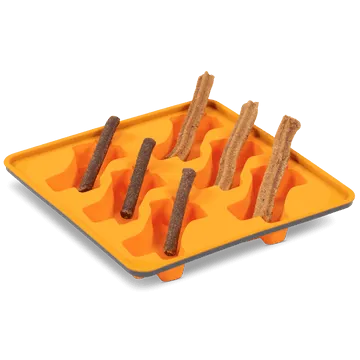 Messy Mutts Framed Silicone Treat Mold in Orange