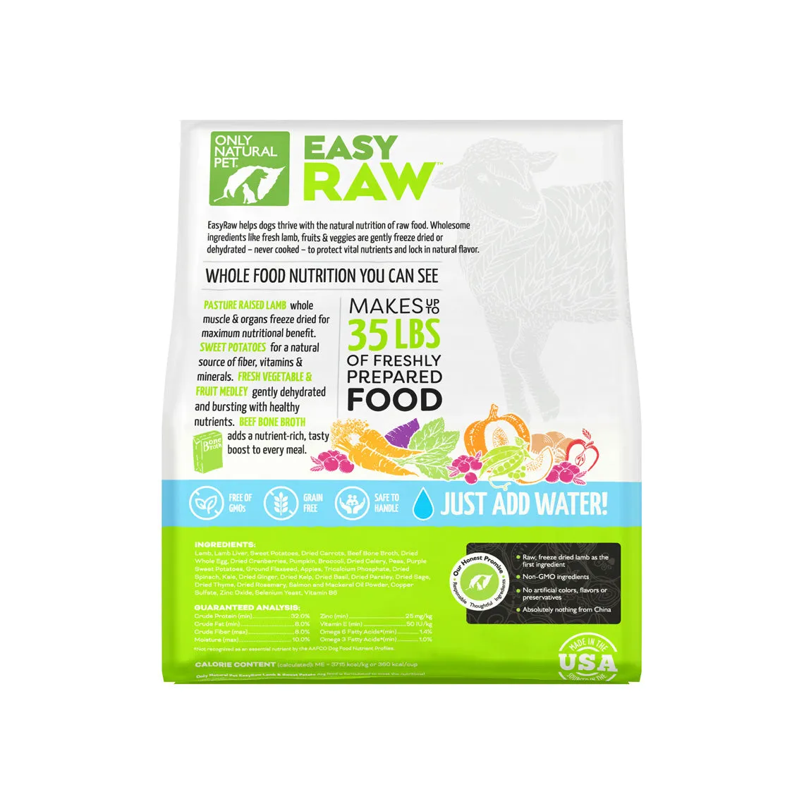 Only Natural Pet EasyRaw Free Range Lamb & Sweet Potato Feast Dehydrated Dog Food