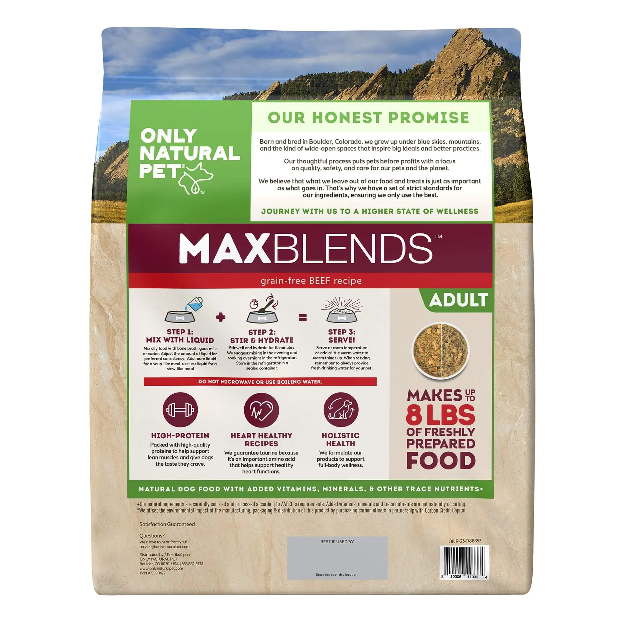 Only Natural Pet MaxBlends Grain-Free Beef Recipe Dehydrated Dog Food