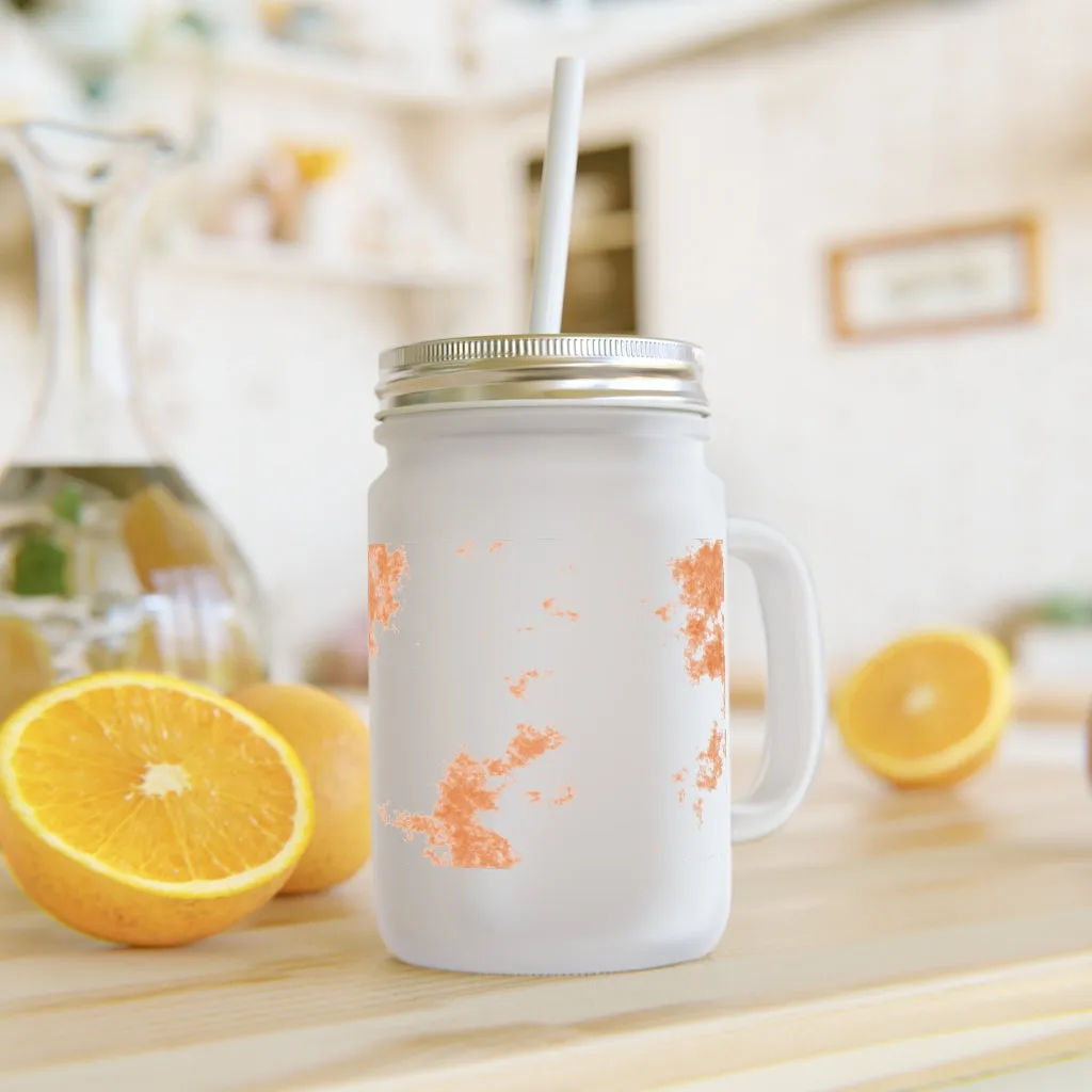 Orange Cloud Mason Jar