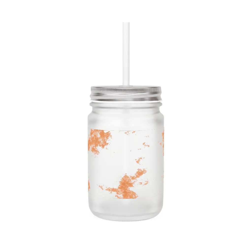 Orange Cloud Mason Jar