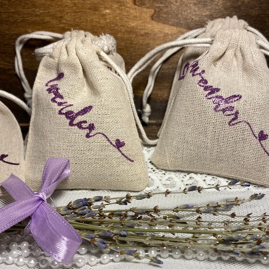 Organic Dried Lavender in our Handcrafted Satchel Bags