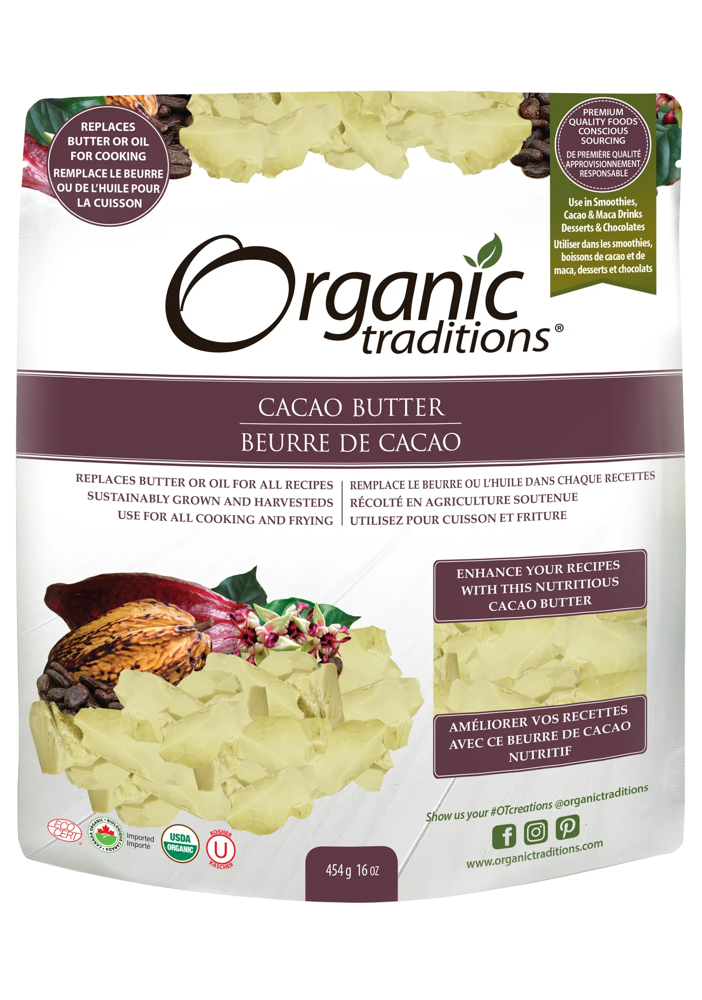 Organic Traditions Cacao Butter 454g