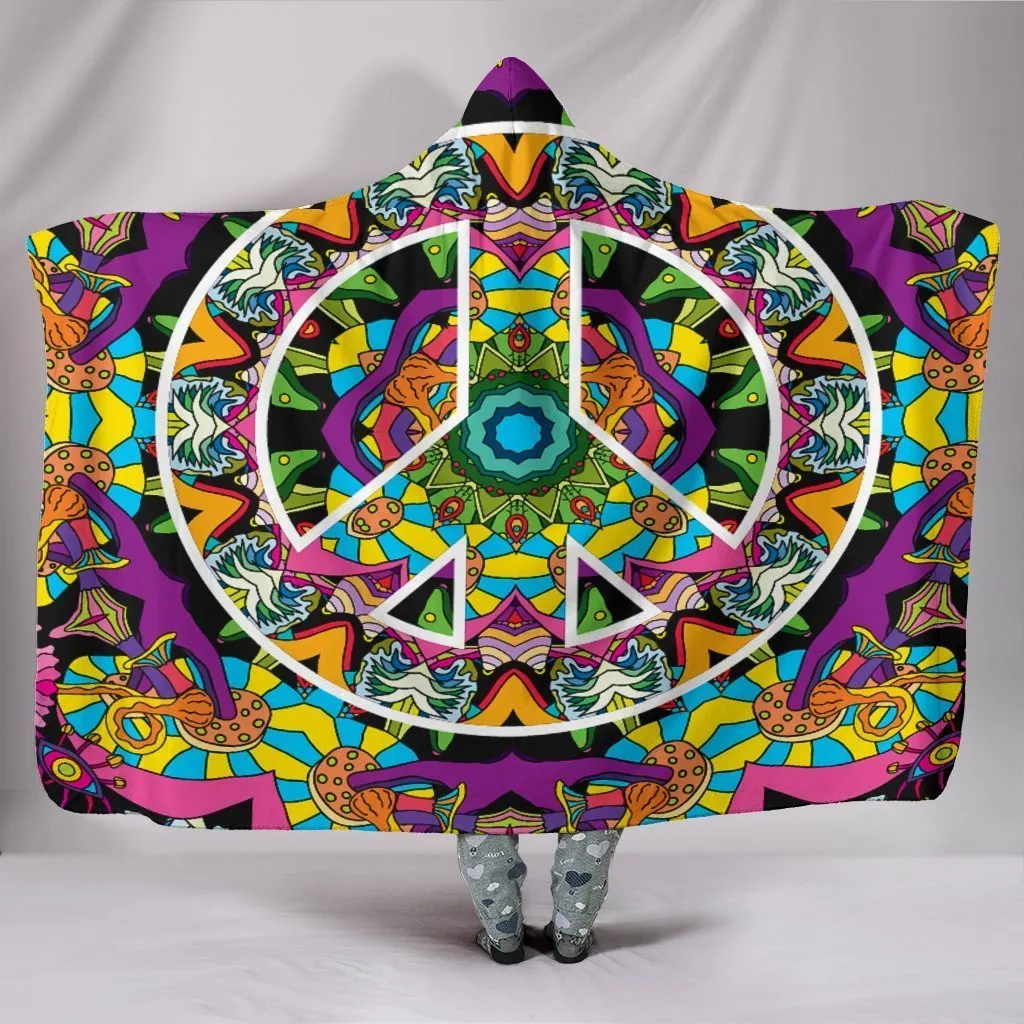 Peace Hooded Blanket