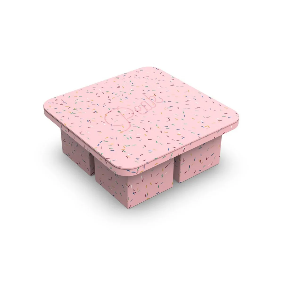 Peak Ice Cube Tray Speckled Pink Extra Large