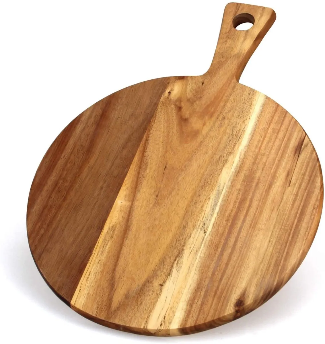 Personalized Round Acacia Wood Cutting Board with Handle