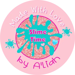 Personalized Pink Homemade Slime Labels - Custom Round Stickers for Craft Supplies