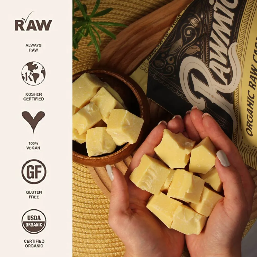 Raw Organic Peruvian Cacao Butter - 16 oz