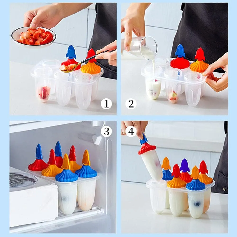 Ultimate Rocket Ice Candy Mold/Popsicle Maker - 6 Piece Set