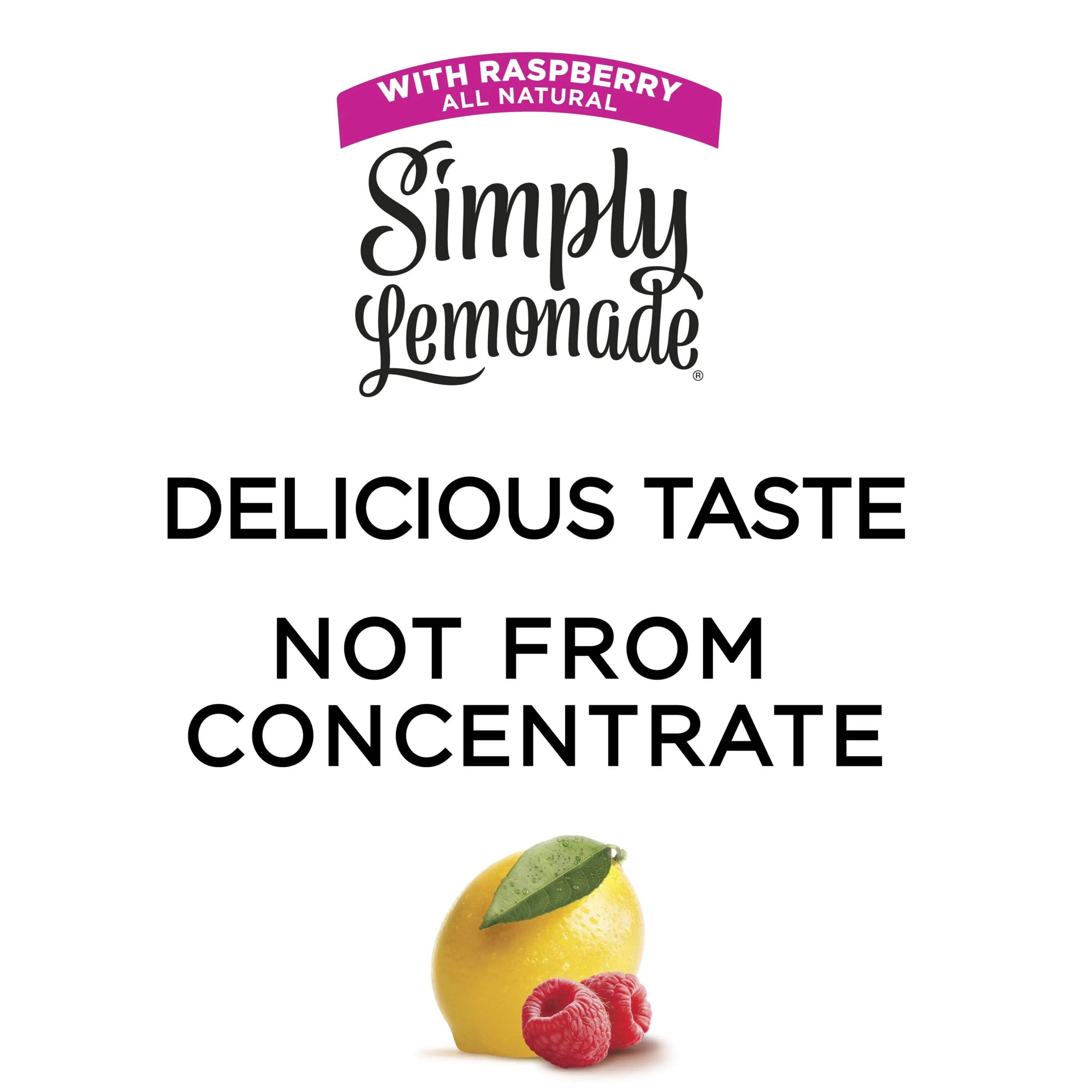 Simply Lemonade Non GMO All Natural Raspberry Lemonade Juice, 11 fl oz Bottle