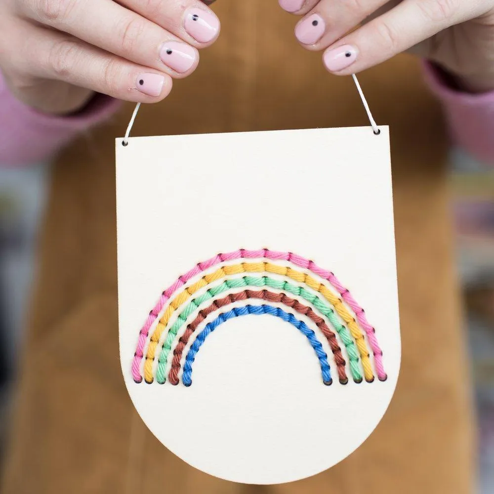 Small Rainbow Banner Embroidery Board Kit