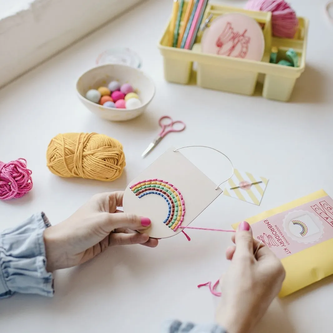 Small Rainbow Banner Embroidery Board Kit