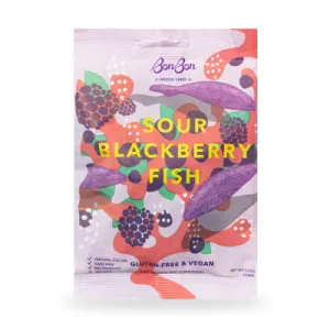 Sour Blackberry Swedish Fish by Bonbon NYC