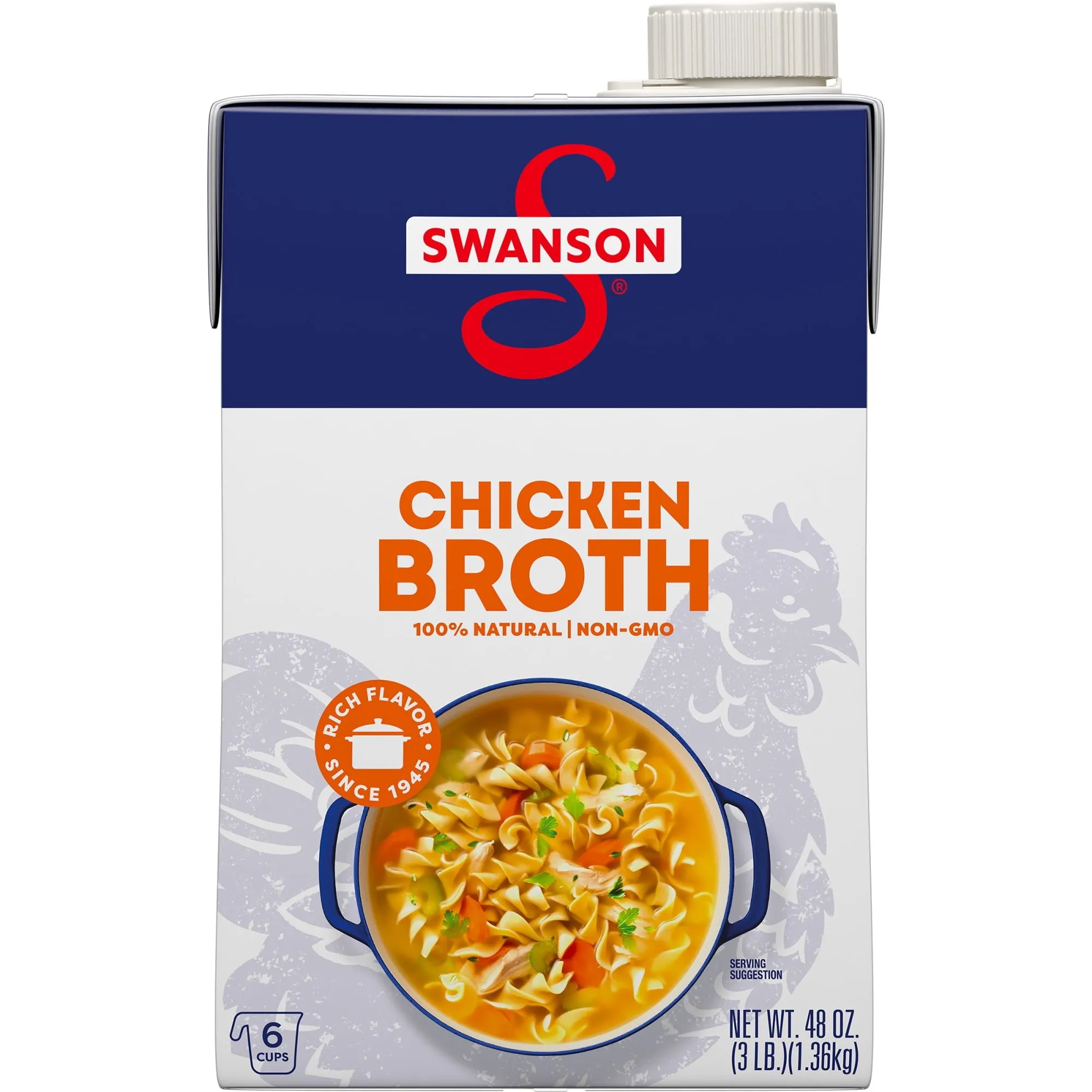 Swanson 100% Natural, Gluten-Free Chicken Broth, 48 oz Carton