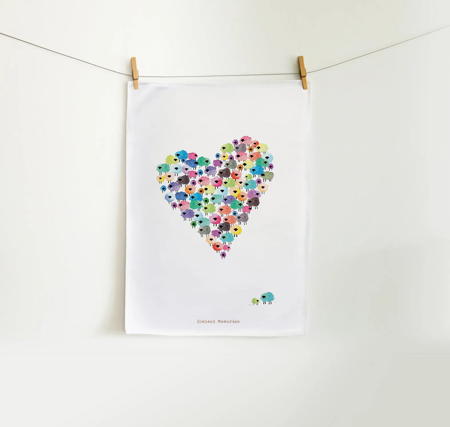 Tea towel - Flock of love