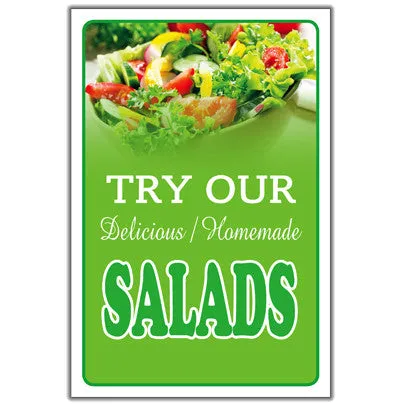 Try Our Delicious Homemade Salads Retail Store Food Sign