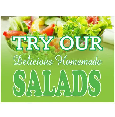 Try Our Delicious Homemade Salads Retail Store Food Sign