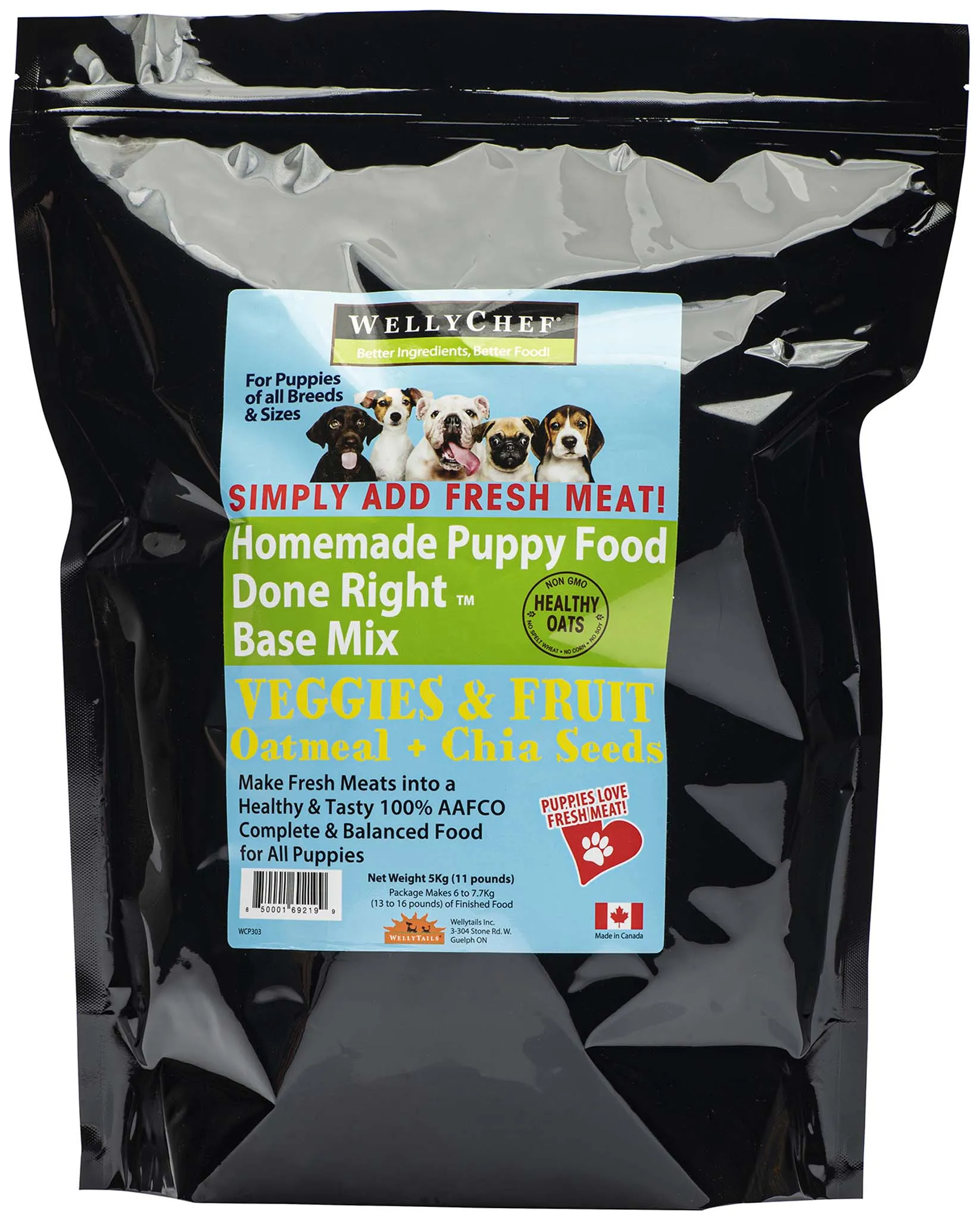 WellyChef  Homemade Puppy Food Done Right Base Mix - Just Add Fresh Meat